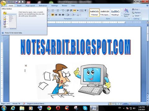 WORD OPTIONS IN MS WORD 2007 IN URDU