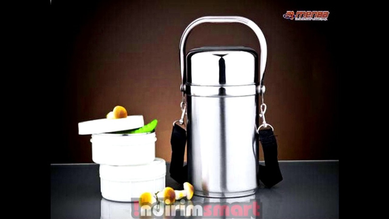 Yemek Termosu Sefer Tası Paslanmaz 3'lü Kap indirimsmart.com