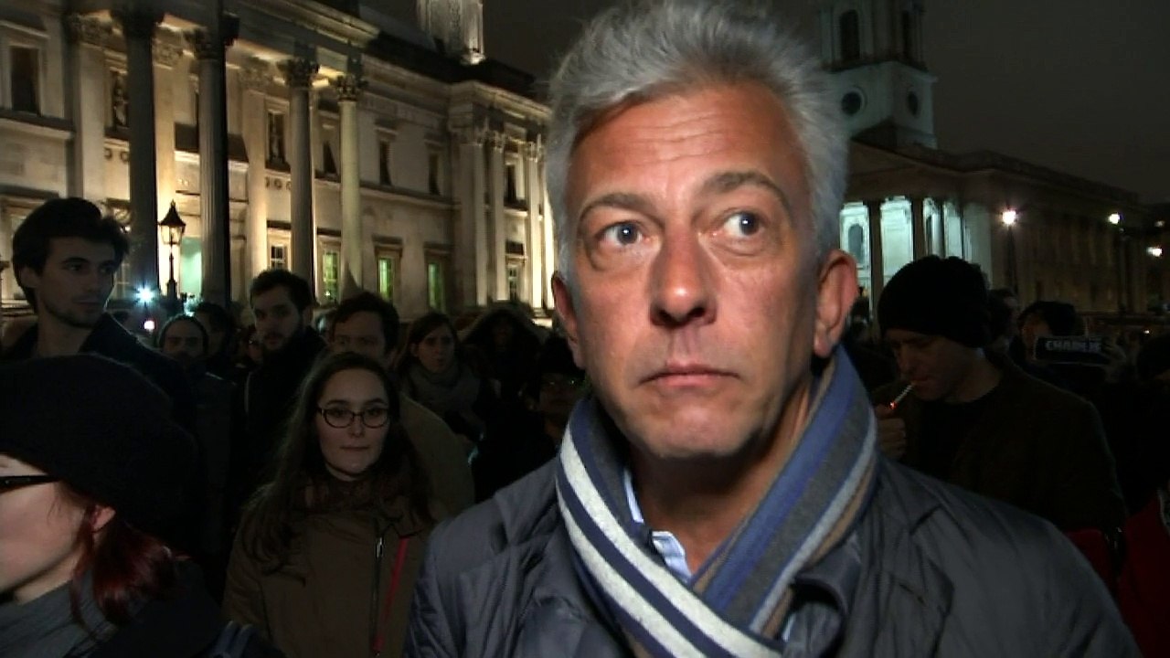 Paris shooting: Hundreds attend Trafalgar Square vigil