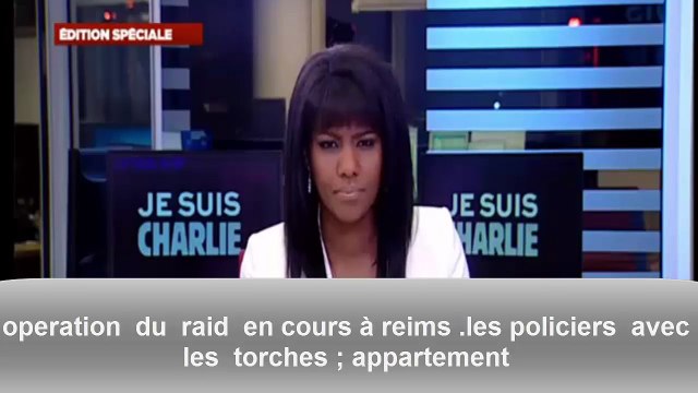 operation du raid en cours à reims .les policiers avec les torches ; appartement
