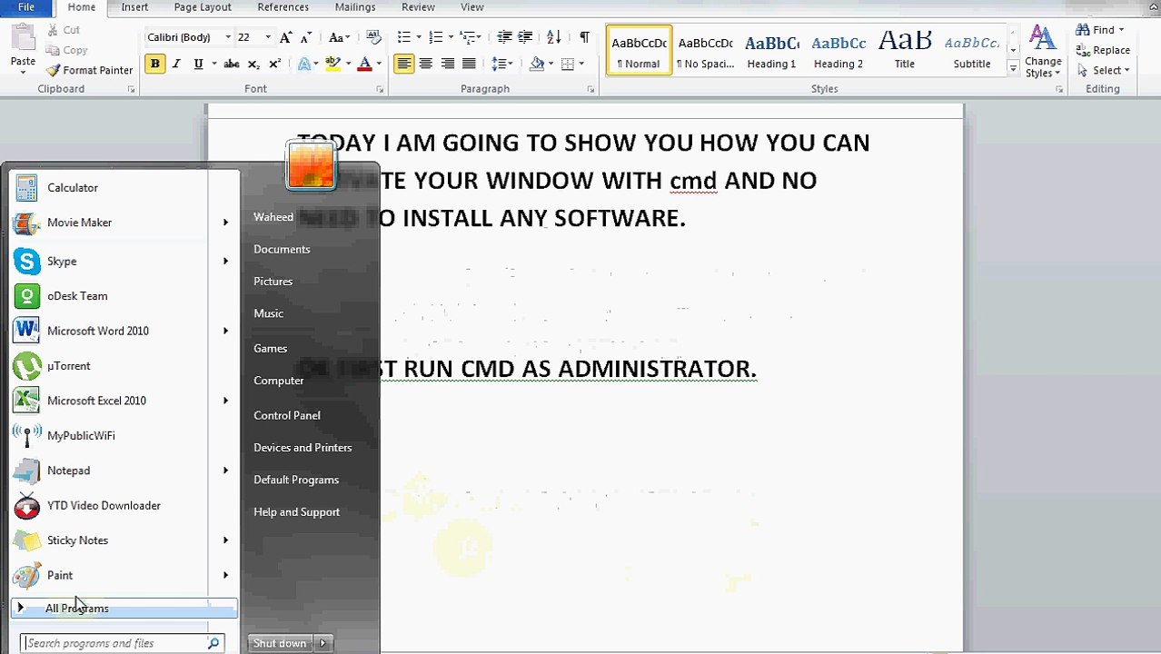 how to activate windows 7 without any software 100% working