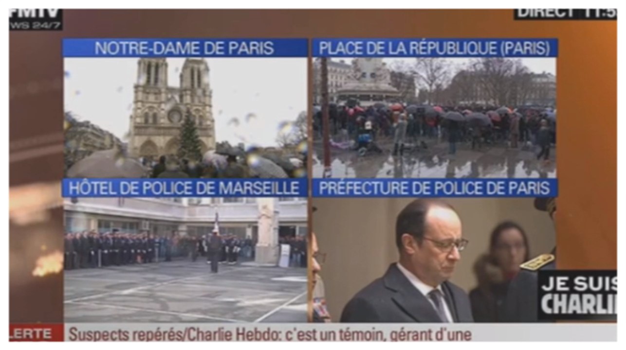 Minute de silence après l'attaque contre "Charlie Hebdo"