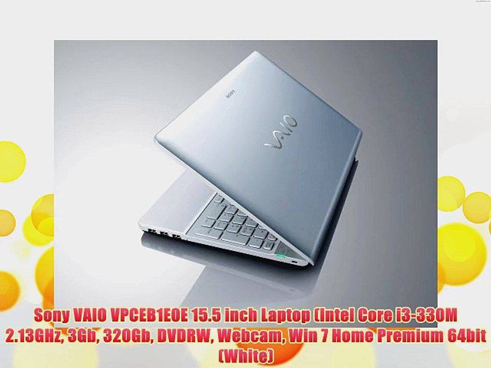 Sony VAIO VPCEB1E0E 15.5 inch Laptop (Intel Core i3-330M 2.13GHz 3Gb 320Gb DVDRW Webcam Win