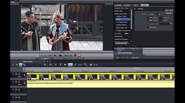 L'effet extrait dans Magix Vidéo De Luxe