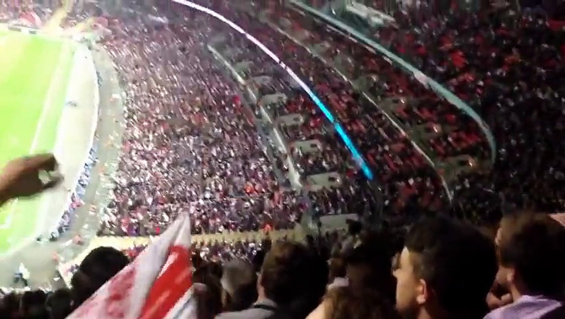 ⁣Paper Airplane launched from top of stadium hits player