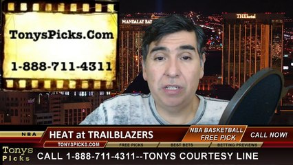 Portland Trailblazers vs. Miami Heat Free Pick Prediction NBA Pro Basketball Odds Preview 1-8-2015