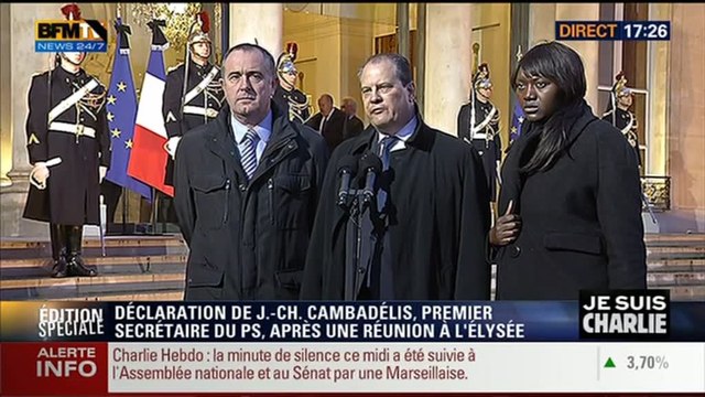 Attentat contre Charlie Hebdo: Il est nécessaire que le pays se rassemble , Jean-Christophe Cambadélis (4/14) - 08/01