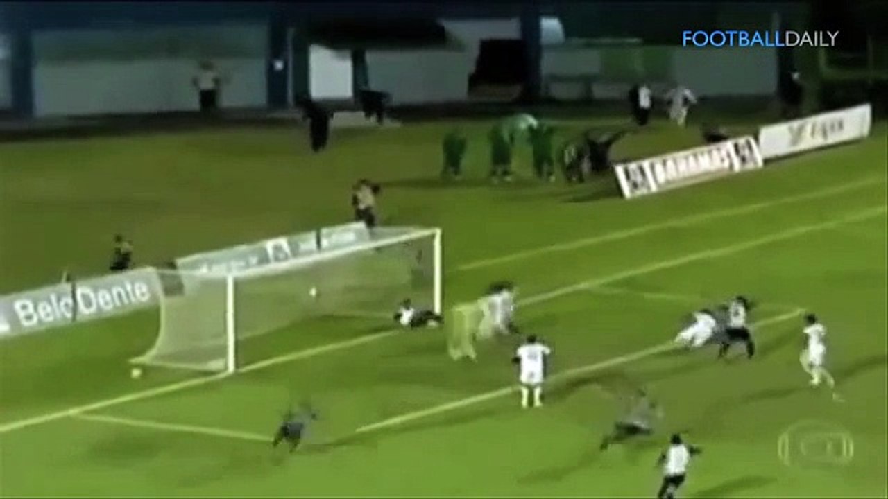 Physio chased off pitch after making goal-line clearance