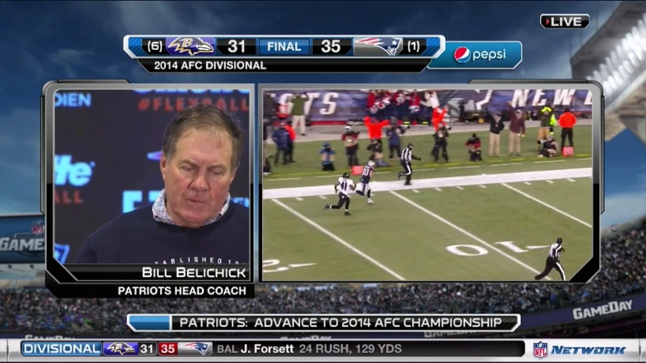 Bill Belichick after win against Ravens in 2015 Divisional Game