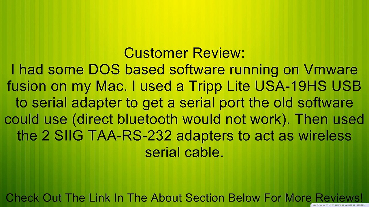 SIIG TAA-RS-232 Bluetooth Adapter Serial (ID-SB0111-S1) Review