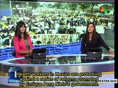 Mexican health workers demand better working conditions