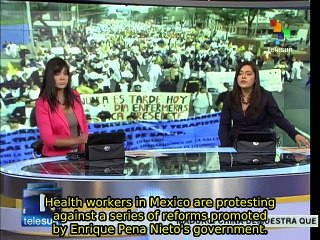 Mexican health workers demand better working conditions