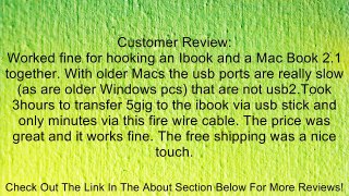 3ft 6 pin Male to 6 pin Male Clear Firewire 400/400 Cable for IEEE 1394 devices Review