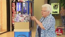 Old Lady Steals From Charity Prank