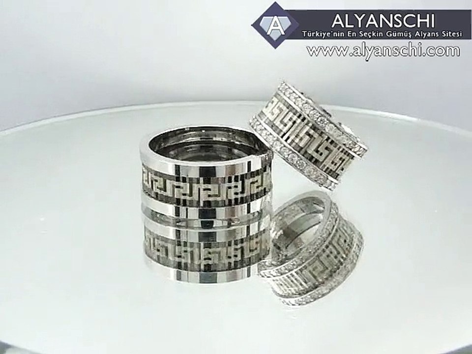 Grek Desenli Gümüş Alyans *SERTİFİKALI ÜRÜN*