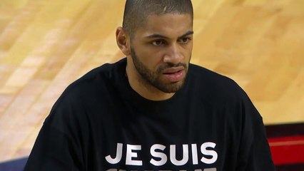 Nicolas Batum porte un t-shirt «Je suis Charlie»