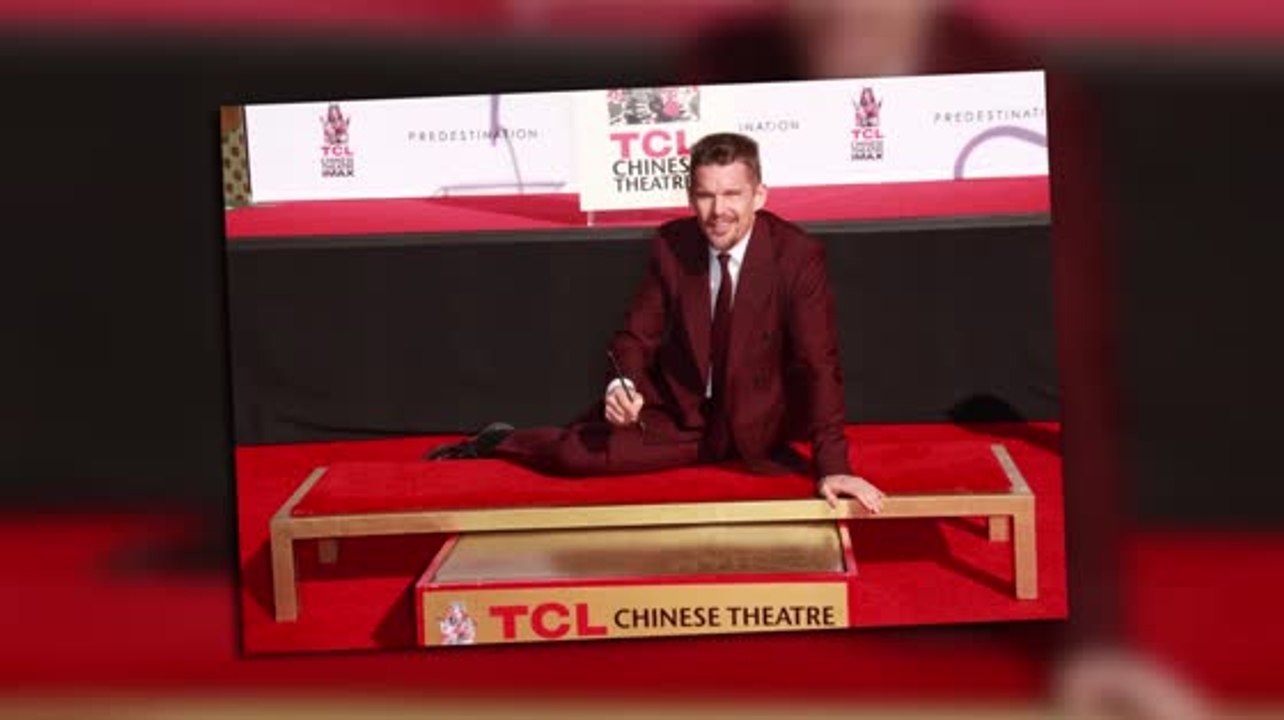 Ethan Hawke Adds A Very Personal Tribute To His Hand And Foot Print At The TLC Chinese Theatre