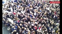 Guingamp. Plus de 600 lycéens et étudiants guingampais en soutien à Charlie Hebdo