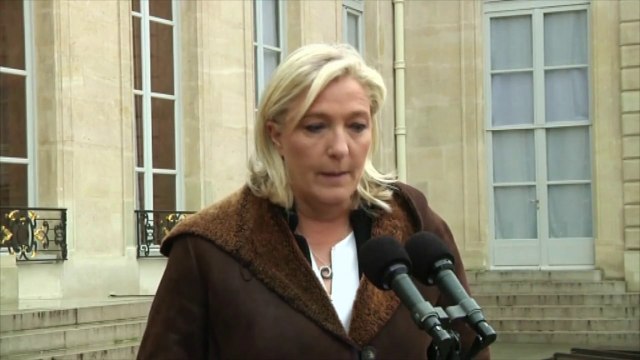 Marine Le Pen parle après sa rencontre avec François Hollande