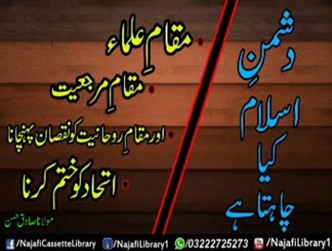 Dushman-e-Islam Kia Chahta hai ! Maulana Sadiq Hassan