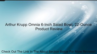 Arthur Krupp Omnia 6-Inch Salad Bowl, 22-Ounce Review