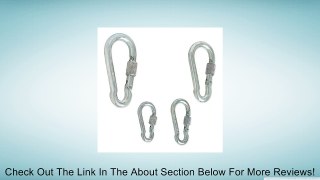 Galvanized Steel Screw-lock Carabiner Spring Snap Hook - Choose From 4 Sizes 3/16