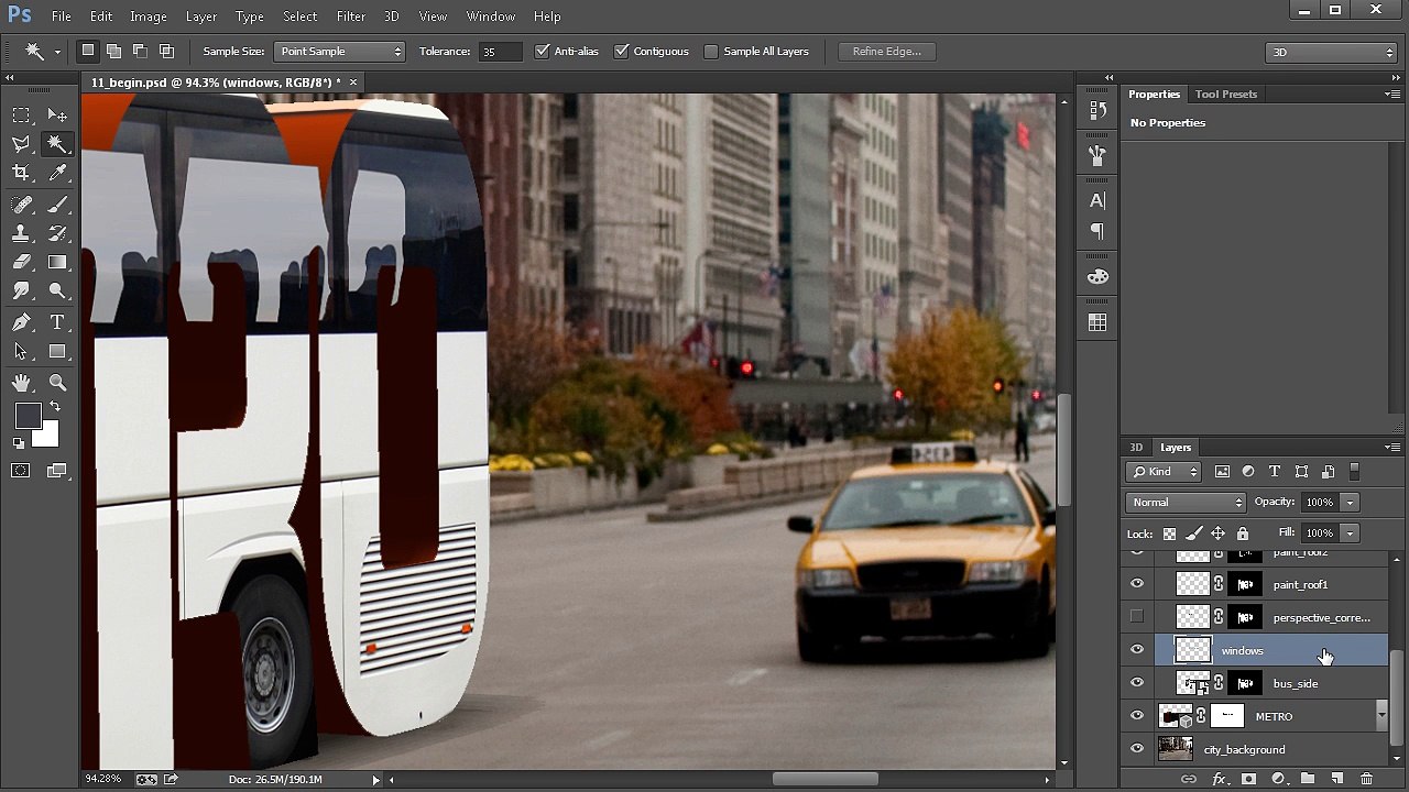 11. Adjusting values and transparency inside the bus side