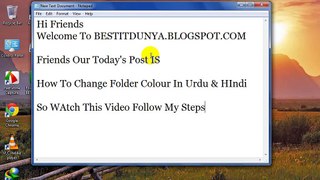 How To Change Folder Color In Urdu & Hindi Tutorial- BESTITDUNYA.BLOGSPOT.COM