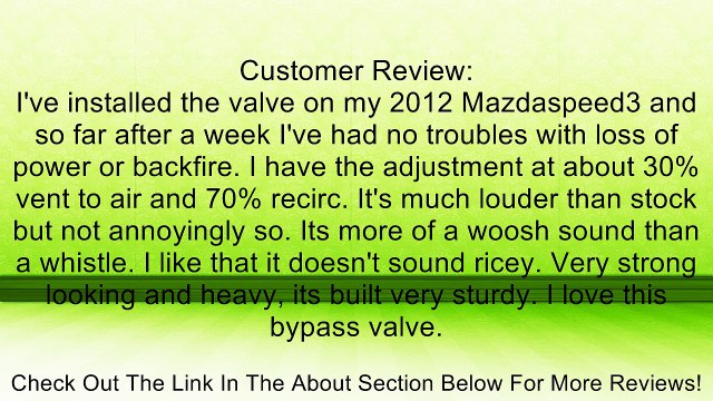 GFB 06-10 Mazdaspeed 3/6 / 90-94 Eclipse TMS Respons Blow Off Valve Kit Review