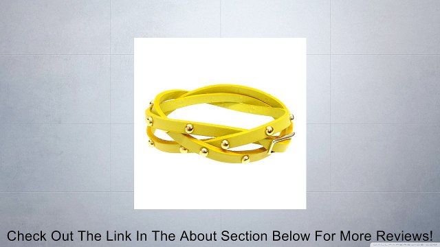 Yellow Gold Studded Italian Calf Leather Wrap Bracelet Review