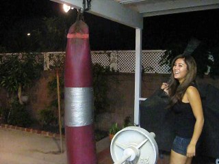 Cute Chinese Girl Practicing In The Gym