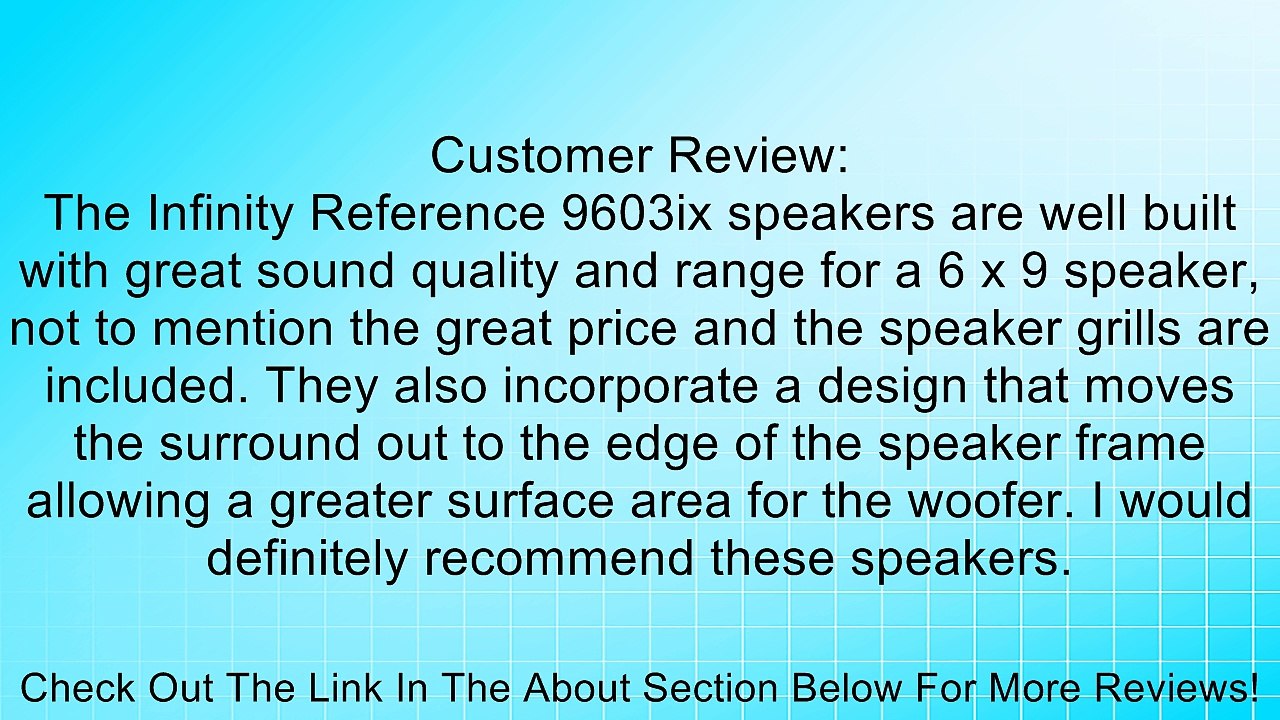 Infinity Reference X REF-9603ix 6"x9" 3-way car speakers Review