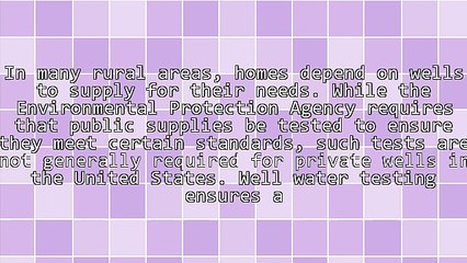 Well Water Testing Protects Family Health