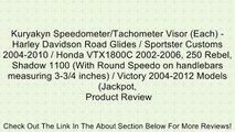 Kuryakyn Speedometer/Tachometer Visor (Each) - Harley Davidson Road Glides / Sportster Customs 2004-2010 / Honda VTX1800C 2002-2006, 250 Rebel, Shadow 1100 (With Round Speedo on handlebars measuring 3-3/4 inches) / Victory 2004-2012 Models (Jackpot, Revie