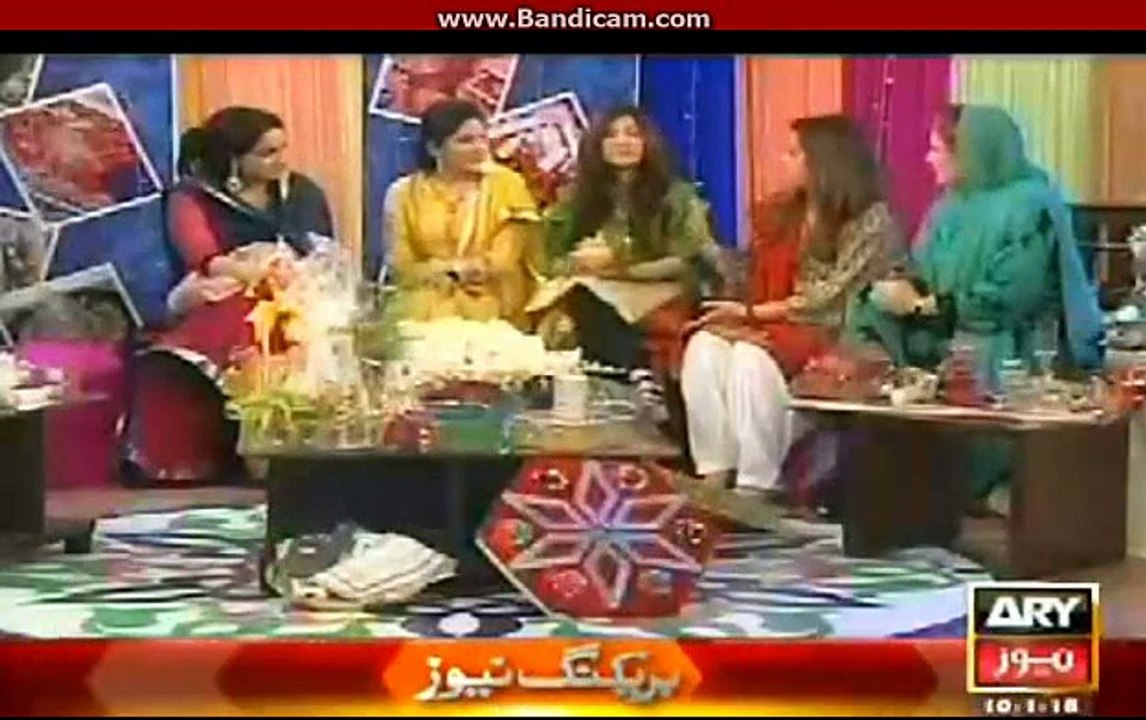 The Morning Show On Ary News With Sanam Bloch Fan Making -10-1-2015