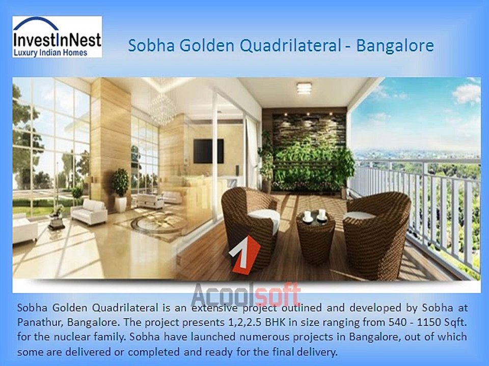 Book Apartments in Sobha Golden Quadrilateral @ InvestInNest.com