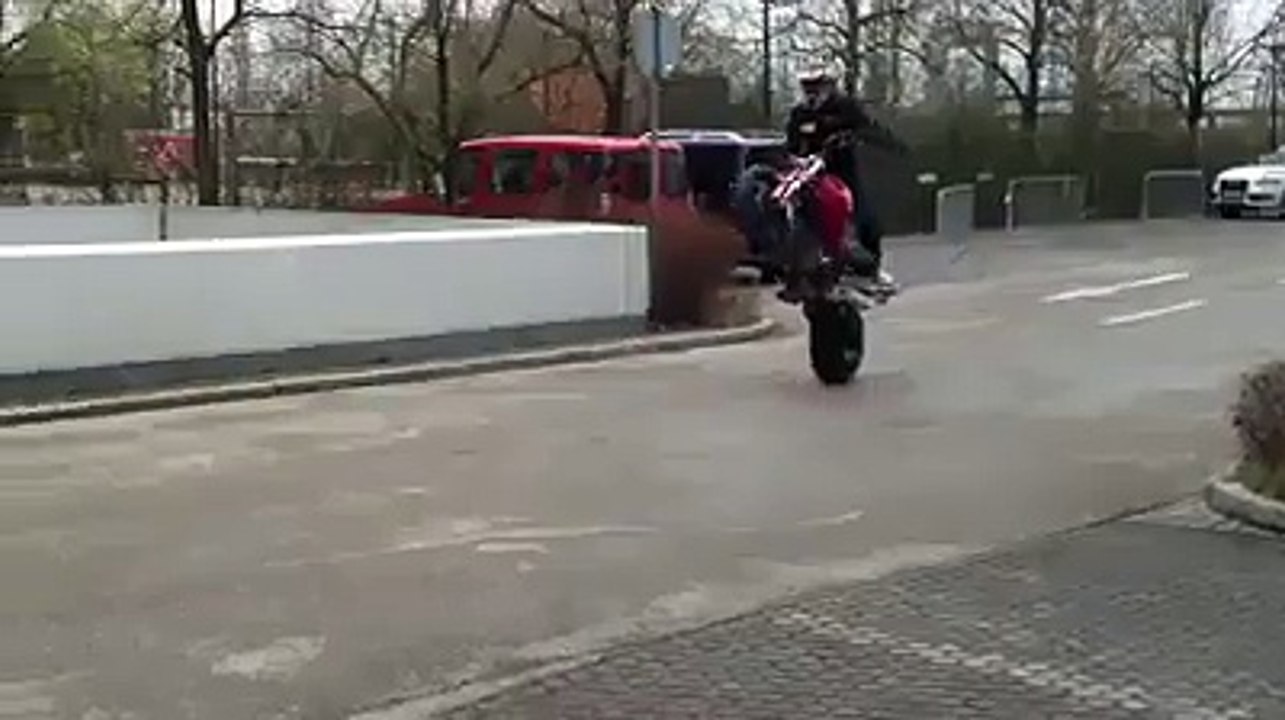 Bike One Wheeling Funny Dive