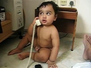 2 Year Indian Kid Talk In Phone Like Boss