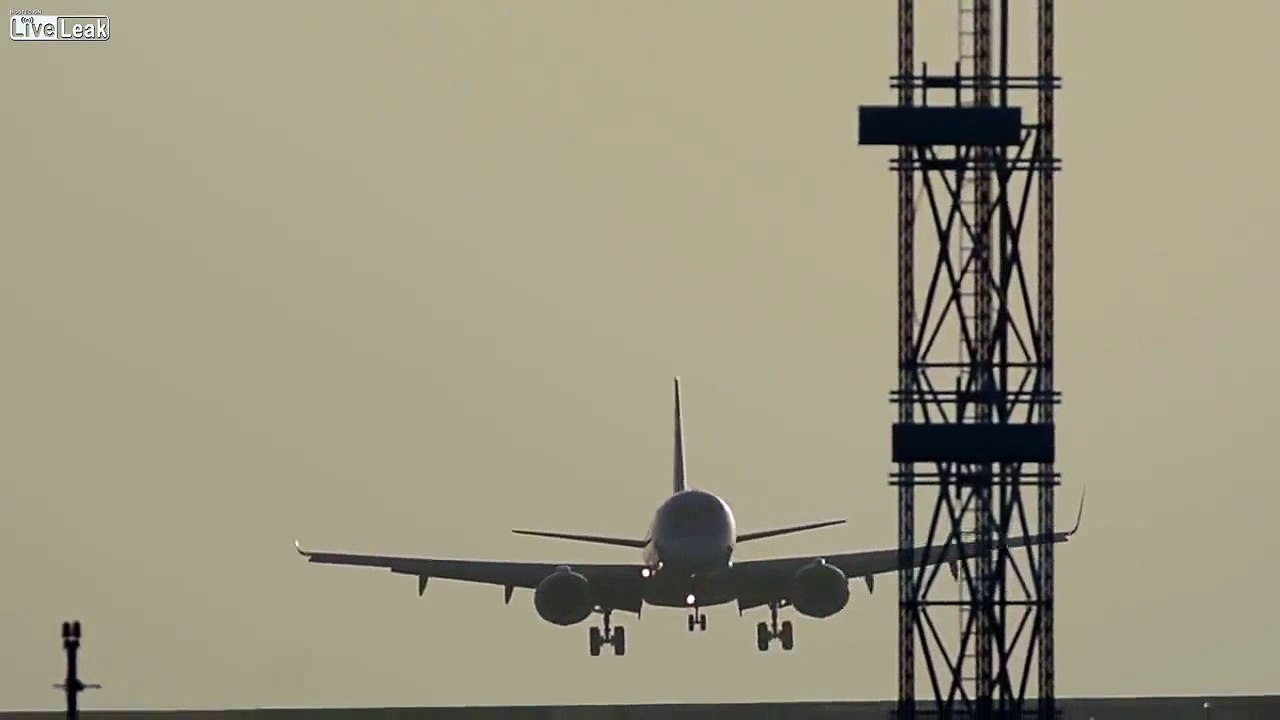 Watch- Plane struggle to land in storms at Leeds Bradford Airport