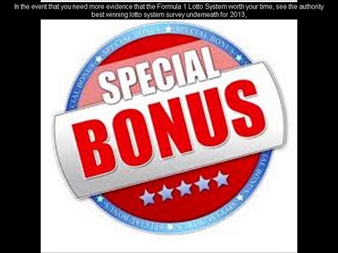 Formula 1 Lotto System review – Increase Your Chances Of Winning The Lottery