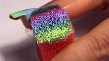 Neon Gradient Nail Art Design