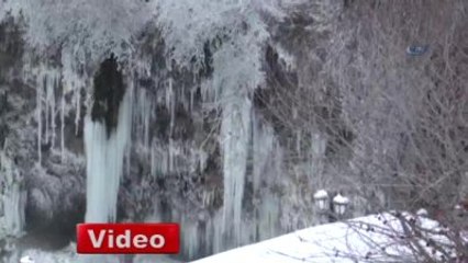 Soğuk Hava Şelaleyi Dondurdu