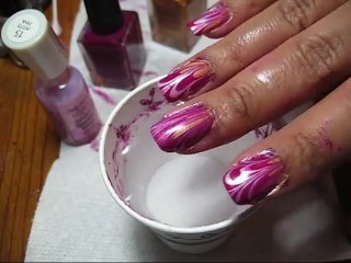 Valentine's Day Water Marble Nail Art Tutorial