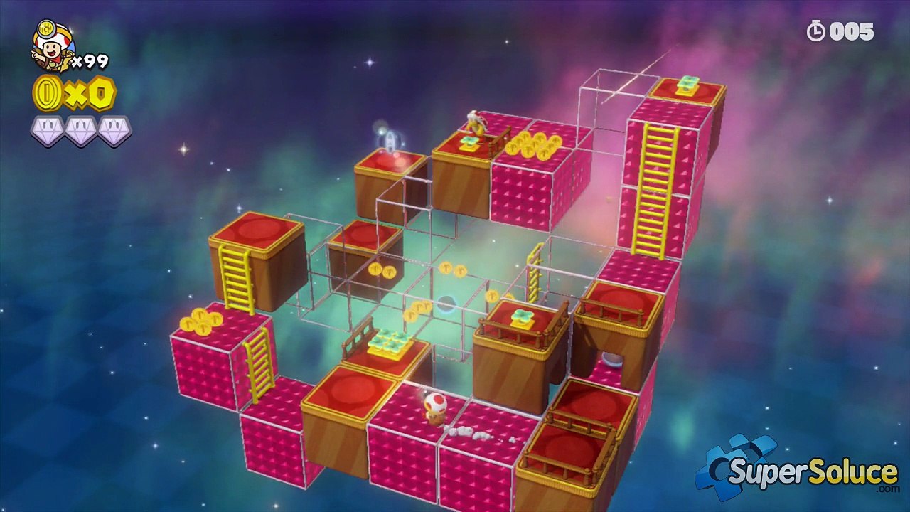 Captain Toad : L’Objectif Temps de Blocs et bips dans les airs