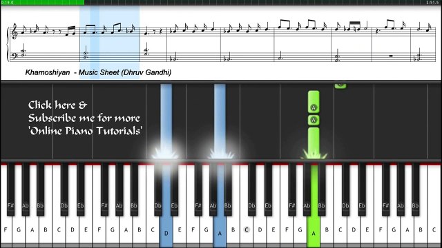 Arijit Singh - Khamoshiyan (Piano Tutorial + Music Sheet + MIDI + Piano Cover) Dhruv Gandhi
