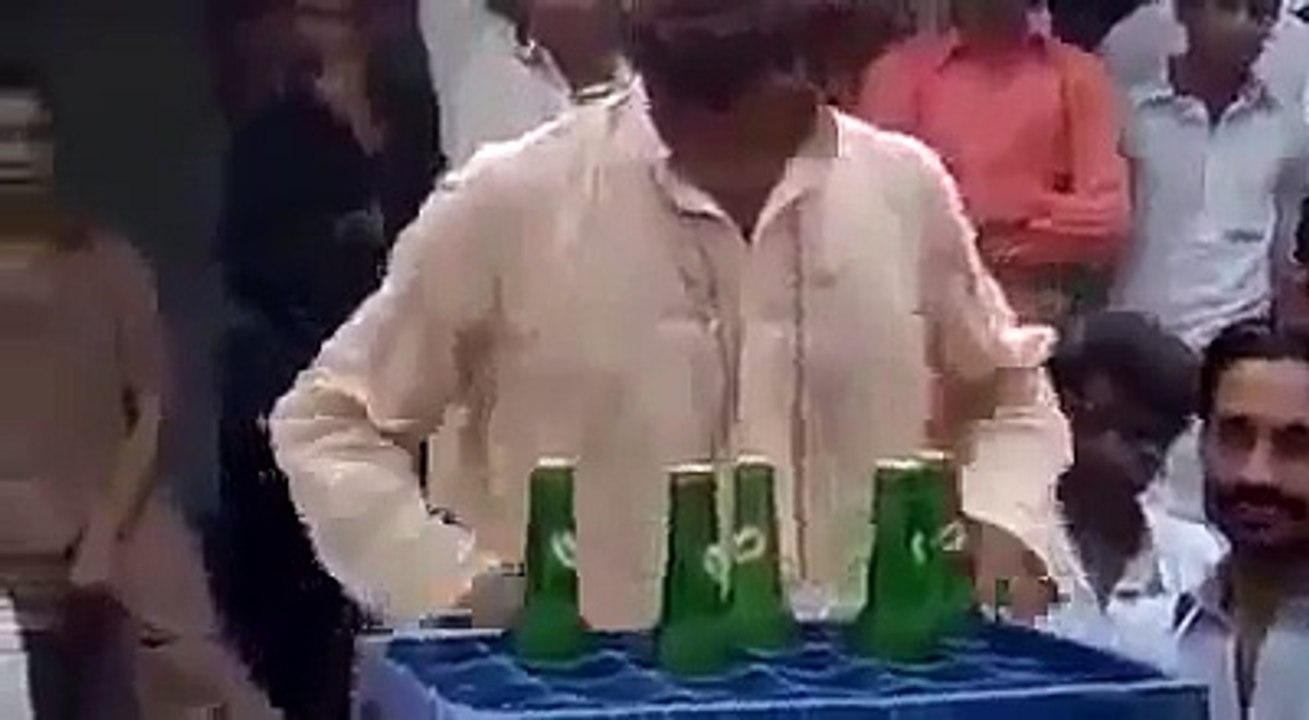 man bottle drinking record