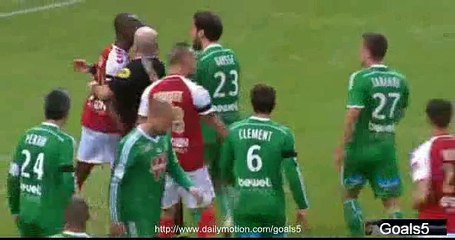 Cohade Own Goal Reims 1 - 2 St Etienne Ligue 1 10-1-2015