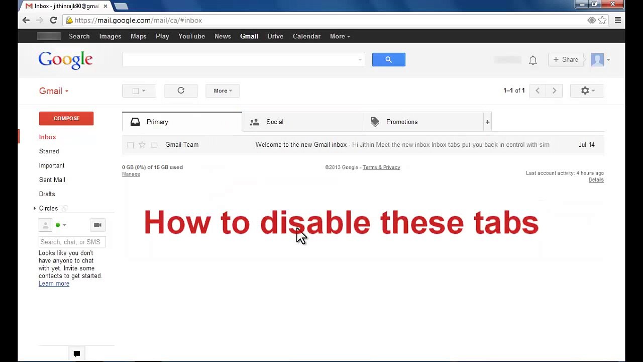 How to Disable inbox Tabs Primary social in Gmail