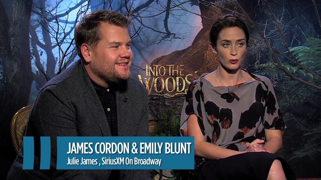 Emily Blunt and James Corden: Into the Woods May Work Better As A Film // SiriusXM // On Broadway