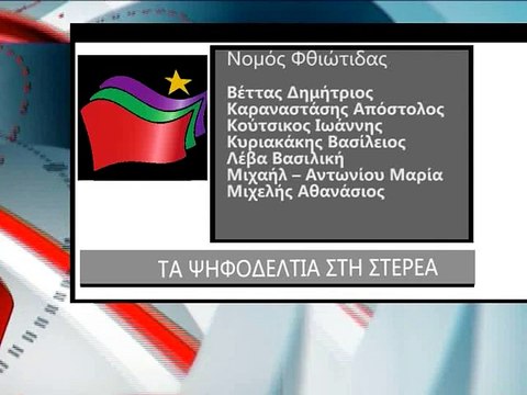 Εκλογές 2015: Οι υποψήφιοι βουλευτές της Στερεάς